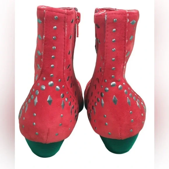 Coconuts by Matisse RED Suede Studded Western Cowgirl boots Size 8 - Picture 5 of 6